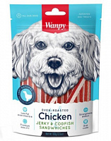 Wanpy Dog Сэндвичи из мяса вяленой курицы и трески, 100 гр